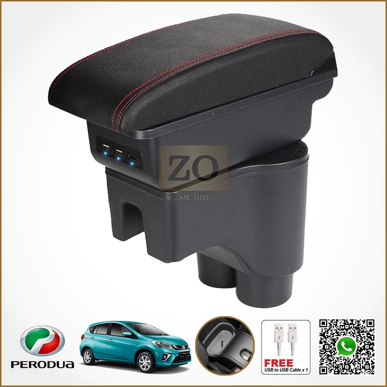 Perodua New Myvi Armrest Console Box 3 Usb Port Zyuan Online